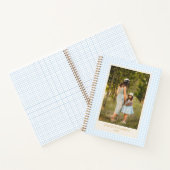 Süße blaue Gingham-Foto Notizen Journal personalis Notizblock (Innenseite)