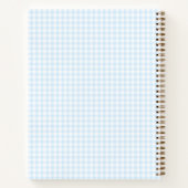 Süße blaue Gingham-Foto Notizen Journal personalis Notizblock (Rückseite)