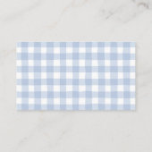 Süße blaue Gingham-Schleife Windel-Raffle Junge Ba Begleitkarte (Rückseite)