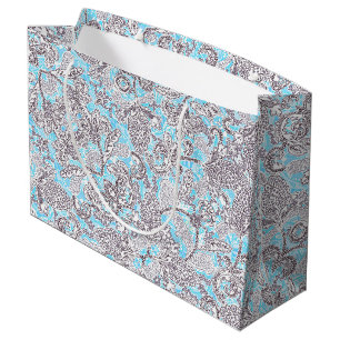 Süße blaue graue klassische floral große geschenktüte