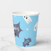 Süße blaue Halloween-Geburtstagsfeier Pappbecher (Rückseite)