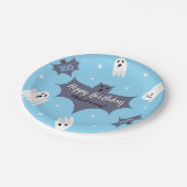 Süße blaue Halloween-Geburtstagsfeier Pappteller (Schrägansicht)