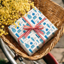Süße blaue Hautpflege Kosmetik Muster