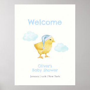 Süße Blaue Himmel Wolke Huhn Baby Shower Willkomme Poster