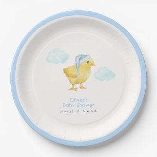 Süße Blaue Himmel Wolke Kleines Huhn Baby Shower  Pappteller