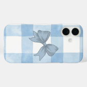 Süße blaue Karo-Schleifen-iPhone-Hülle. Case-Mate iPhone Hülle (Rückseite (Horizontal))