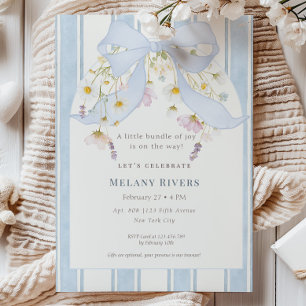 Süße blaue Kokette Baby Boy Shower Einladung