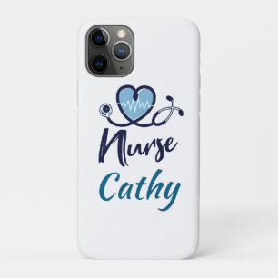 Süße blaue Krankenpfleger Herz Personalisierung Case-Mate iPhone Hülle