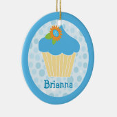 Süße blaue Kuchen-Verzierung Keramik Ornament (Rechts)