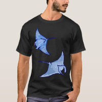 Süße blaue Mantarochen – Illustration des Ozeanleb