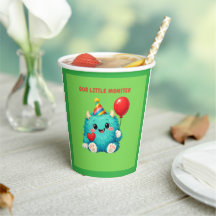 Süße blaue Monster-Einladung zum 1. Geburtstag