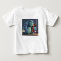 Süße blaue Monster-Illustration Kinder-T-Shirt