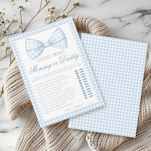 Süße blaue Mummy oder Daddy Fliege Baby Shower Spi Einladung