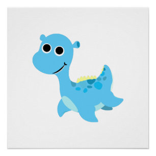 Süße blaue Nessie Poster