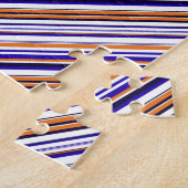 Süße blaue orange Streifen Puzzle (Seite)