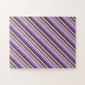 Süße blaue orange Streifen Puzzle (Horizontal)