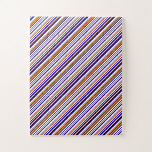 Süße blaue orange Streifen Puzzle