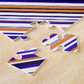 Süße blaue orange Streifen Puzzle (Seite)