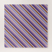 Süße blaue orange Streifen Puzzle (Horizontal)