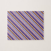 Süße blaue orange Streifen Puzzle (Horizontal)
