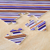 Süße blaue orange Streifen Puzzle (Seite)