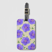 Süße blaue Pelargonie-Blumen auf irgendeiner Farbe Gepäckanhänger (Vorderseite Vertikal)