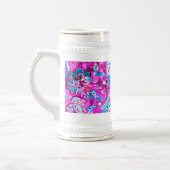 Süße blaue rosa Blumenmuster Bierglas (Links)
