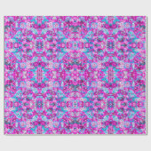 Süße blaue rosa Blumenmuster Geschenkpapier (Flach)