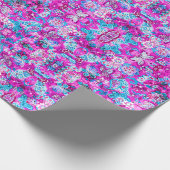 Süße blaue rosa Blumenmuster Geschenkpapier (Ecke)