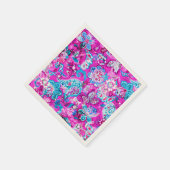 Süße blaue rosa Blumenmuster Serviette (Ecke)