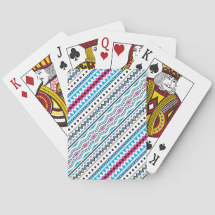 Süße blaue rosa Stammesmädchen-Muster-Design Spielkarten