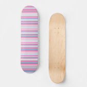 Süße blaue rosa Streifen Skateboard (Vorderseite)