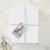 Süße Blaue Rosa Vogel Blumen Geschenkanhänger (Mit Garn)