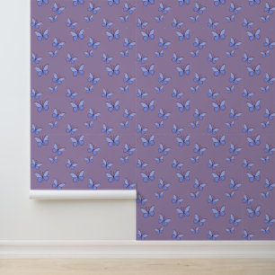 Süße blaue Schmetterlinge im Doodle-Stil Tapete
