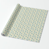 Süße blaue Schmetterlinge mit Champagnerglas Geschenkpapier (Ungerollt)