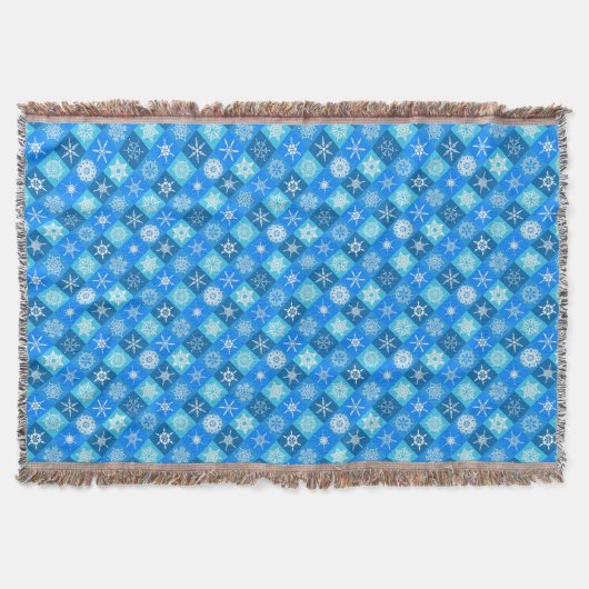 Süße blaue Schneeflockenmuster Design Decke (Vorderseite)