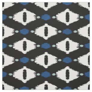 Süße blaue schwarze und weiße Ikat-Stammesmuster Stoff