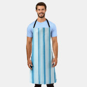 Süße blaue Streifen Schürze (Getragen)