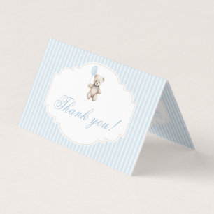 Süße blaue Teddybär-Baby-Shower-Dankeskarten