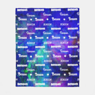 Süße blaue Türkis wiederholende Namen personalisie Fleecedecke