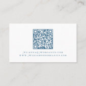 Süße blaue und gelbe Ditsy-Blumen Modernes QR-Code Visitenkarte (Rückseite)