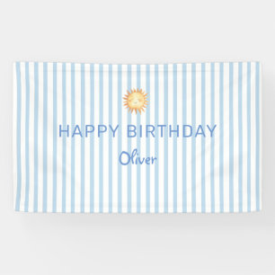 Süße blaue und weiße Streifen zum Geburtstag Banner