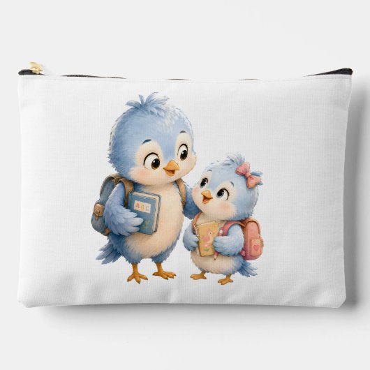 Süße Blaue Vogel-Accessoire-Tasche Zubehörtasche (Vorderseite)