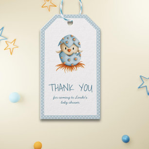 Süße blaue Vogel-Baby-Party Geschenkanhänger