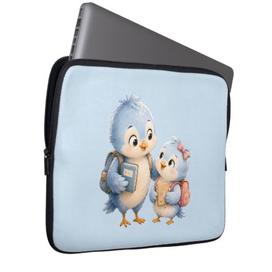 Süße Blaue Vogel Bruder Schwester Tech Organizer T Laptopschutzhülle (Vorne Rechts)
