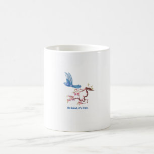 Süße Blaue Vogel Kirschblüte Sei Freundlich Es Ist Kaffeetasse