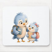 Süße Blaue Vogel Schreibtischmauspad Mousepad (Vorne)