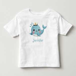 Süße blaue Wal-Schulkinder-Jungen Individuell Kleinkind T-shirt