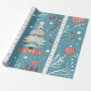 Süße blaue Weihnachts-Wintergeschenke Geschenkpapier