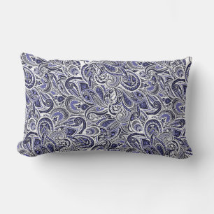 Süße blaue weiße Paisleymuster Design Lendenkissen